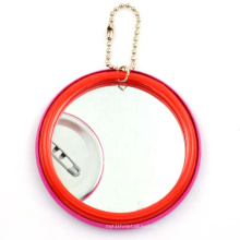 High Quality Keychain Mirror Metal Printing Custom Logo Tinplate Button Badge With Mirror